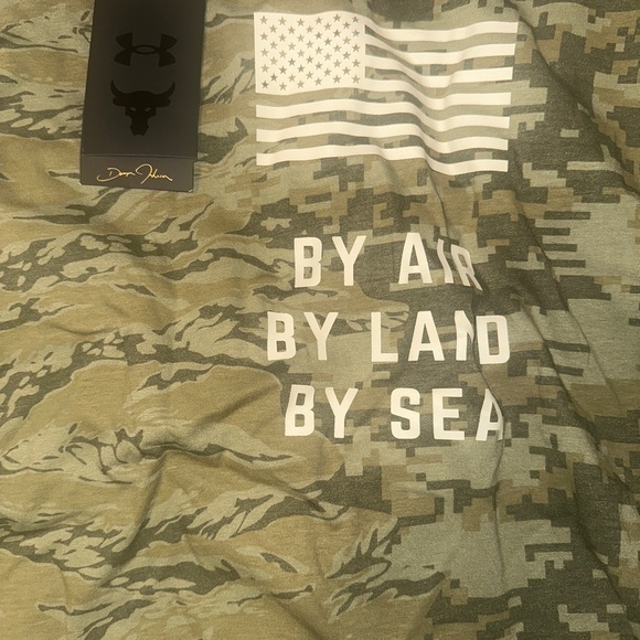 UNDER ARMOUR PROJECT ROCK VETERAN'S DAY CAMO SHIRT 1373584-346 THYME/KHAKI XL L - Picture 4 of 7
